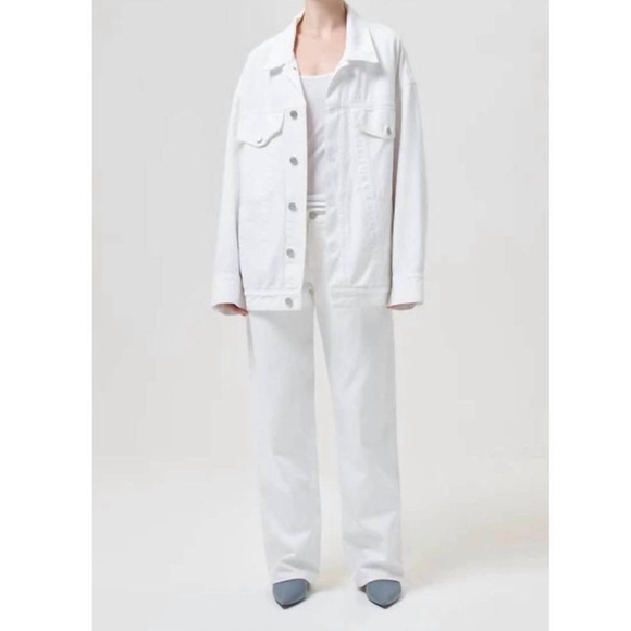 AGOLDE Wayne Denim Jacket in Baby Powder Size L - Picture 3 of 11